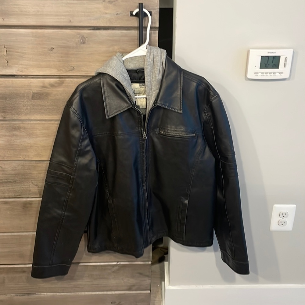 American Rag faux leather coat, with hoodie insert (attached)